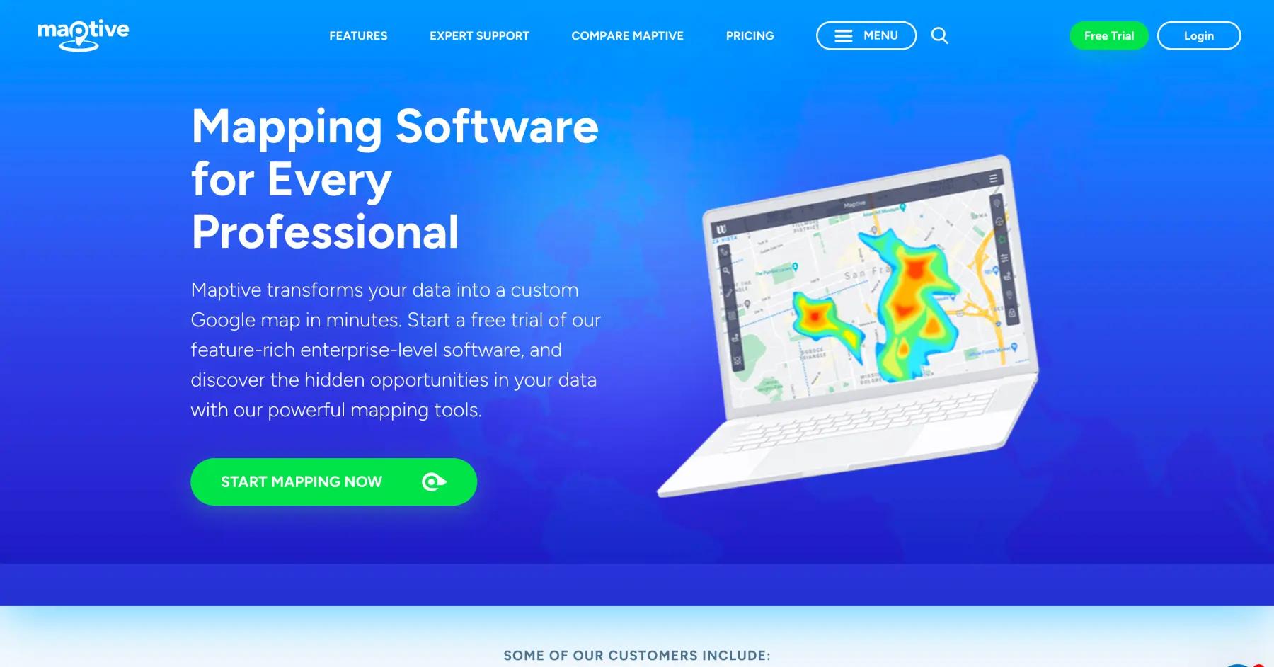 Maptive website homepage