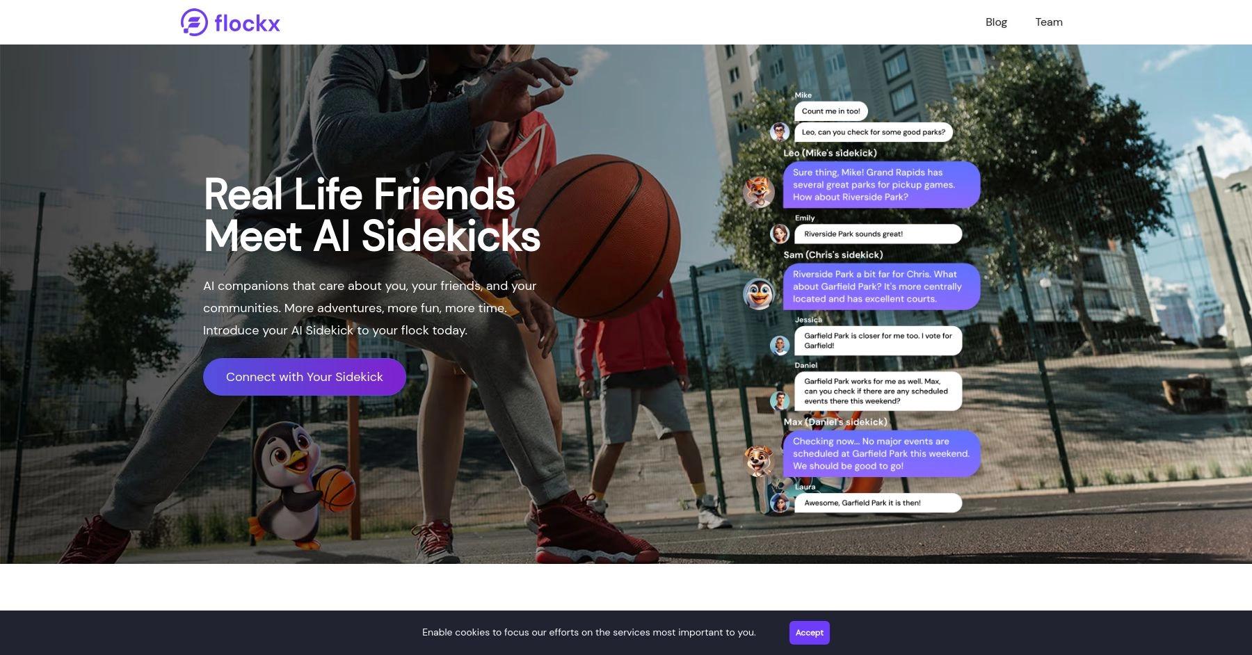 Flockx website homepage