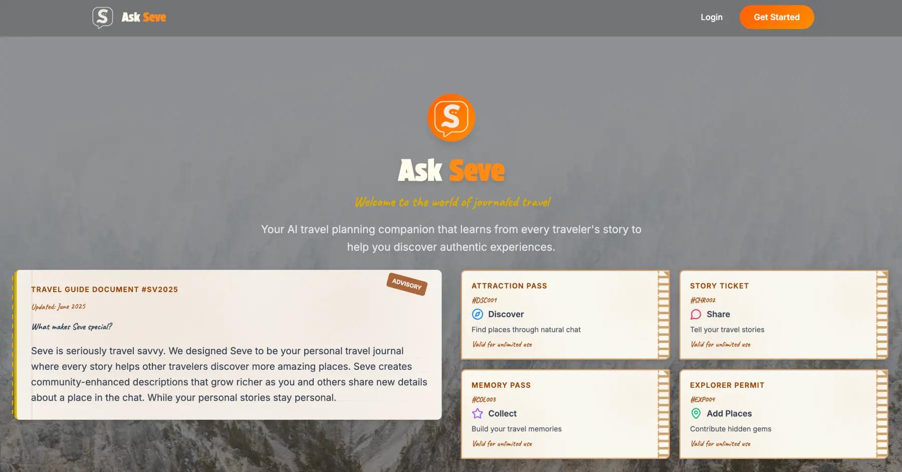Ask Seve website homepage