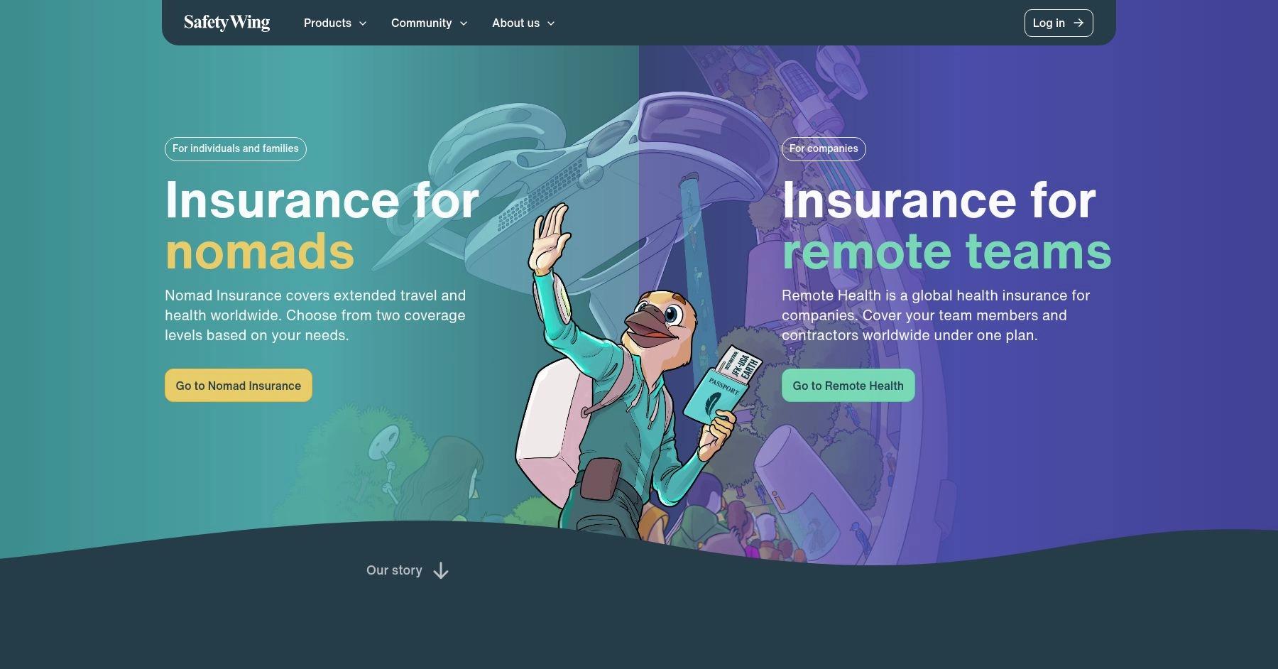 SafetyWing website homepage