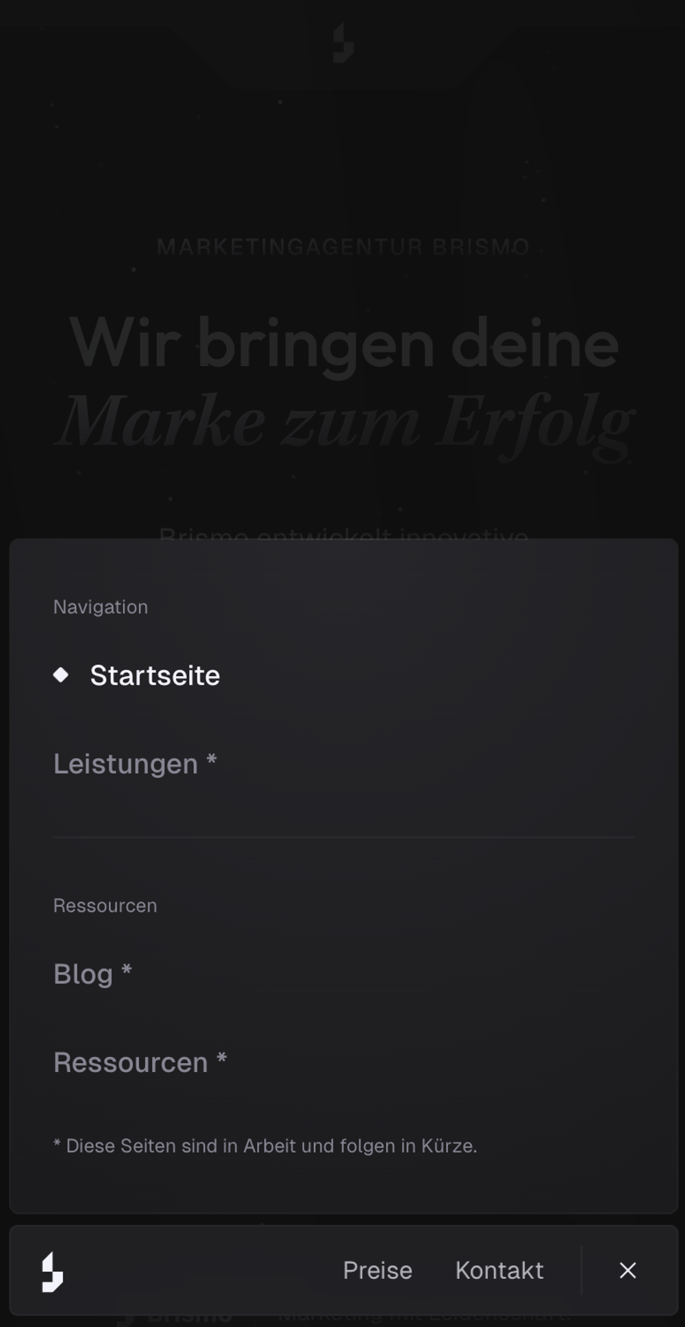 Brismo mobile screen