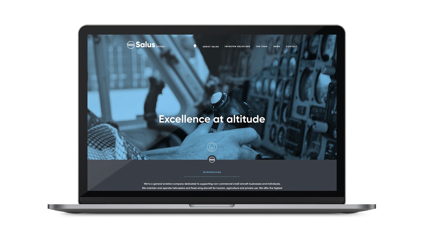 Salus website on laptop