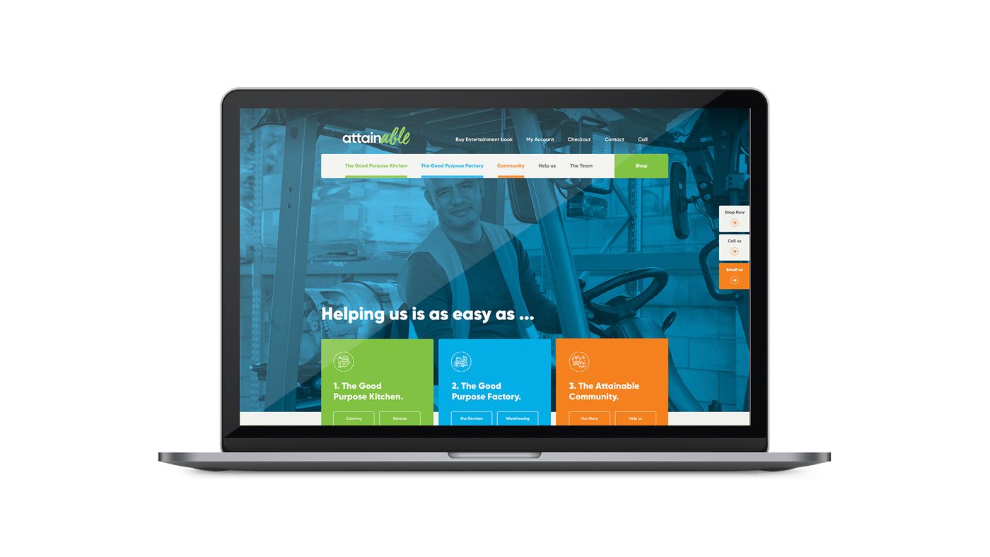 Attainable website on laptop