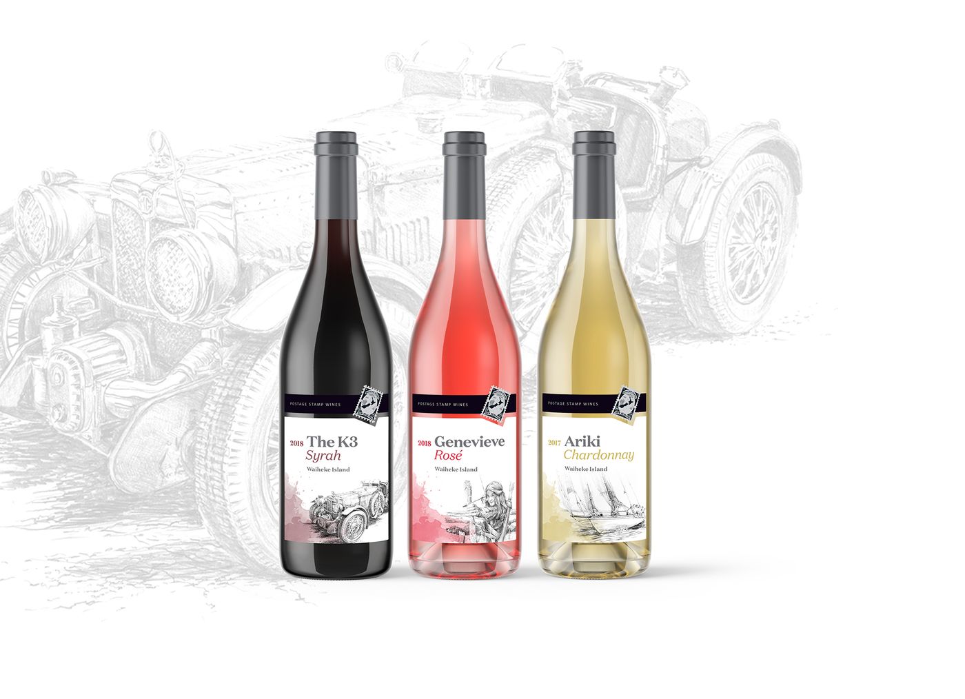 Postage stamp wines group