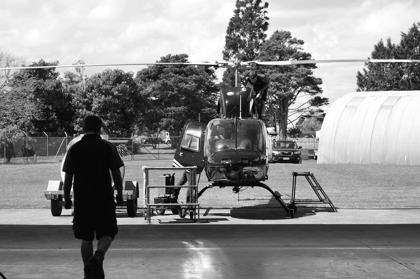 Helicopter taking off
