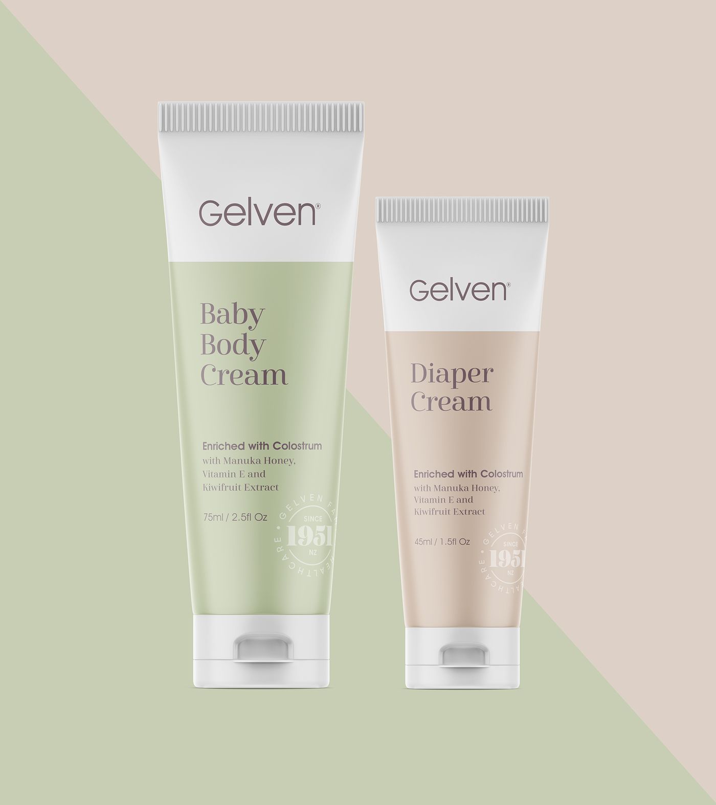 Gelven baby body and diaper creams