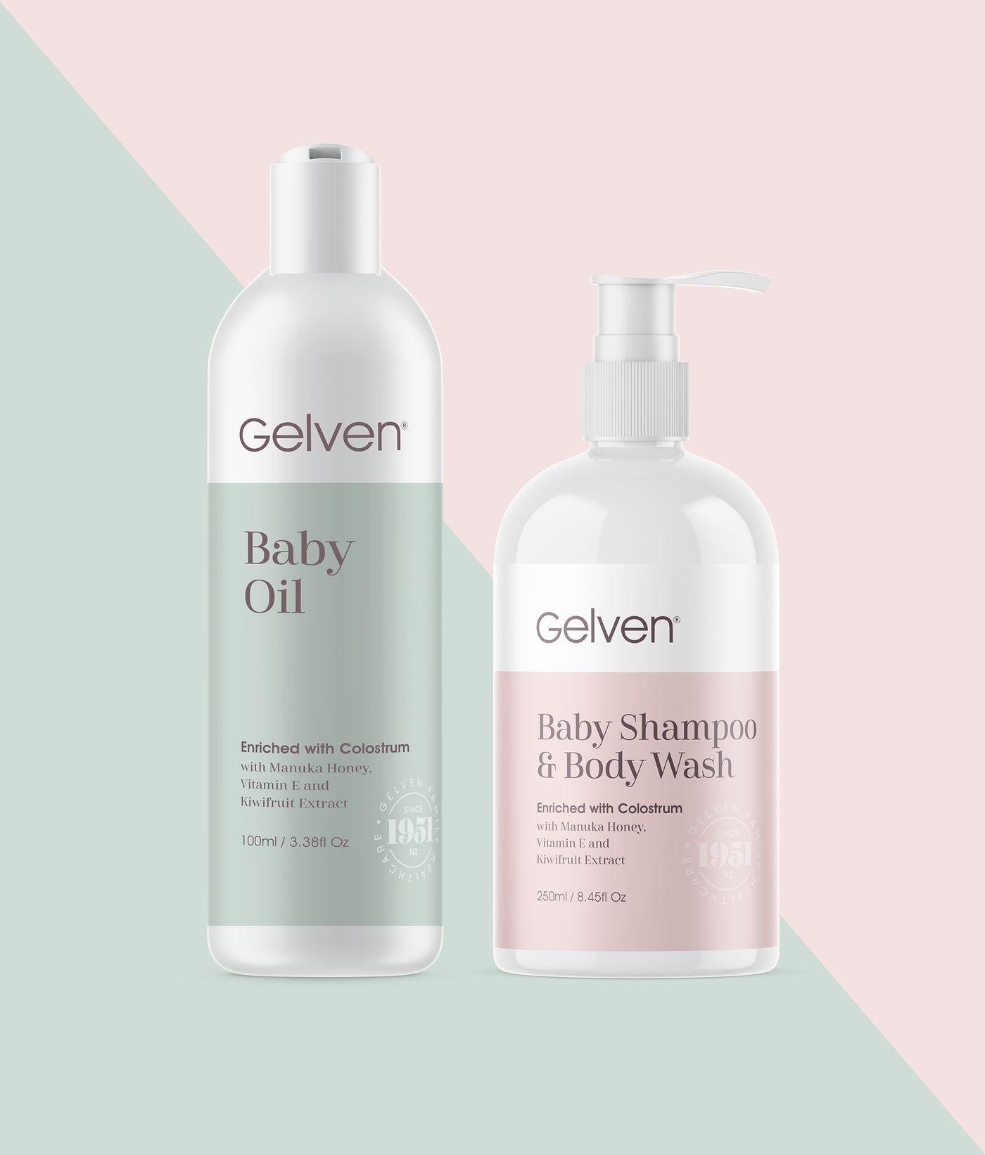 Gelven baby oil and body wash