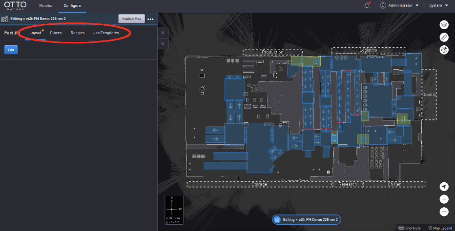 Image 4: The previous interface, with many windows that made editing the map difficult.