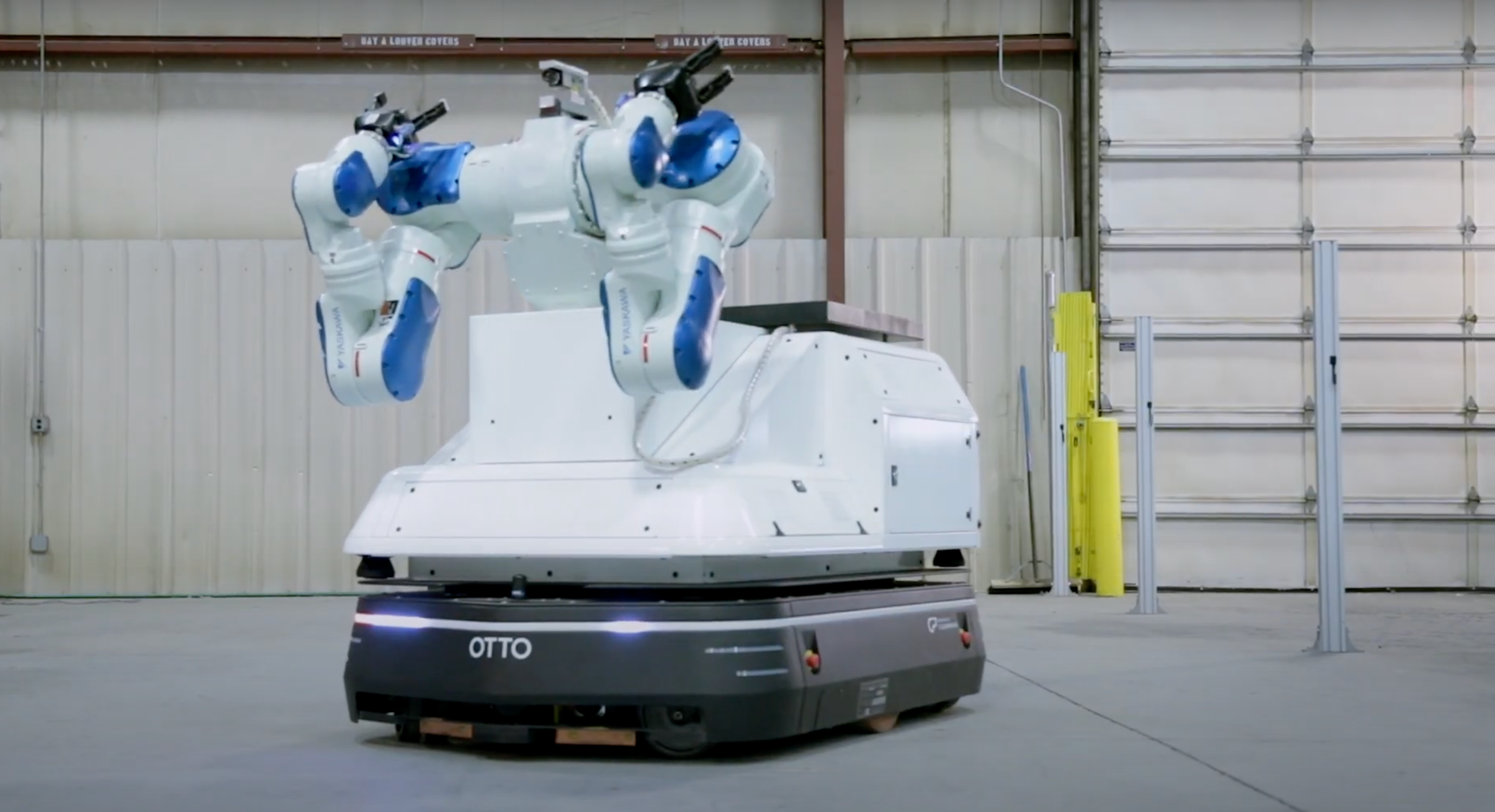 OTTO 1500 autonomous mobile robot with mobile arm attachment for mobile manipulation