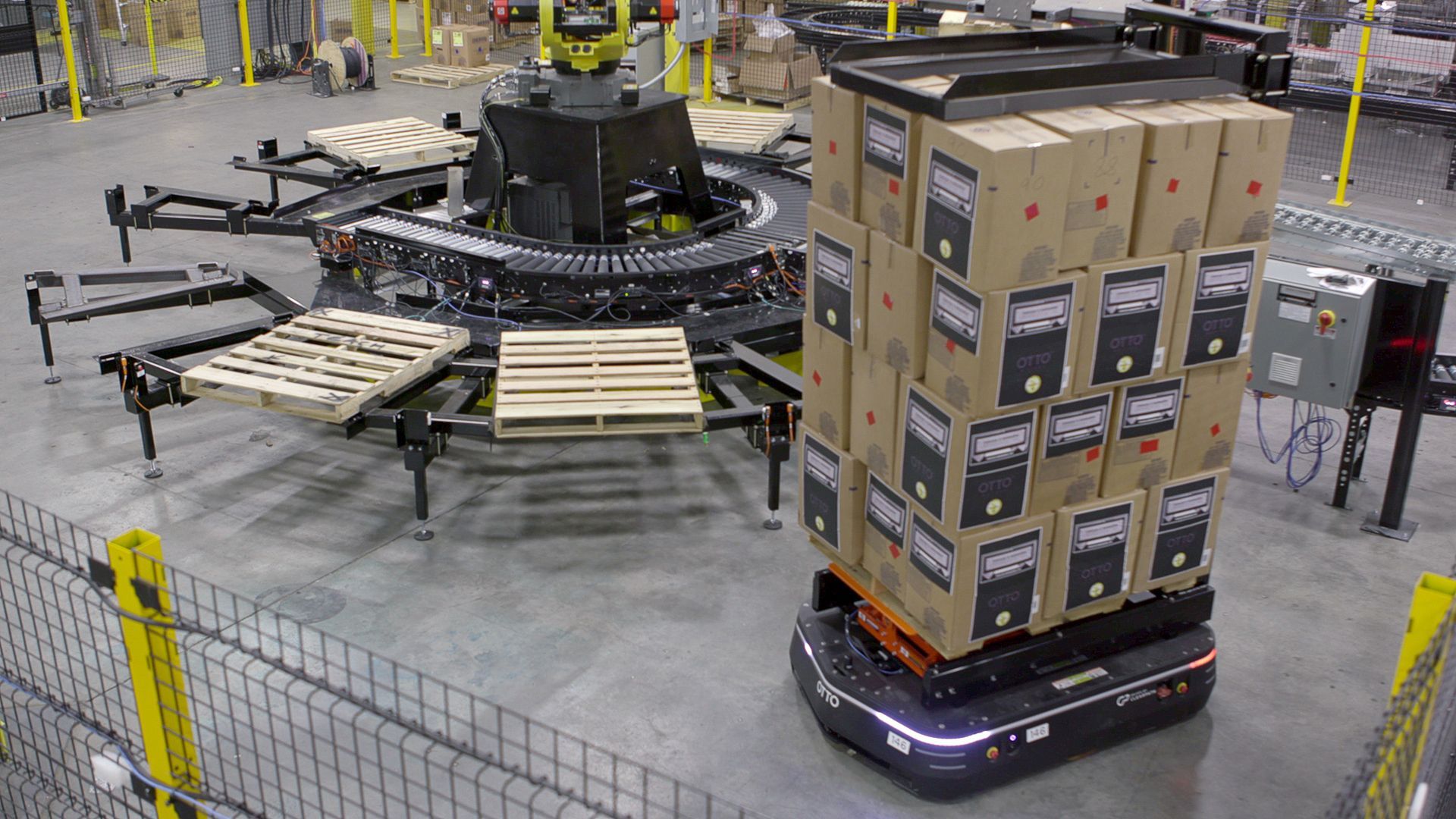 OTTO 1500 autonomous mobile robot in consumer goods facility.