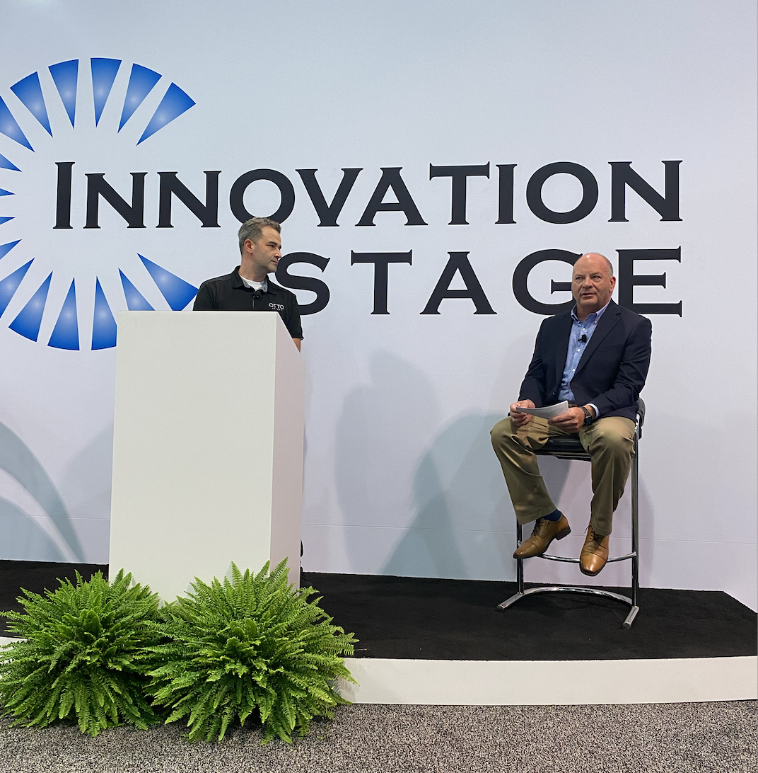 Image 1: Berry Global’s Director of Corporate Automation, Scott Spaeth (right), speaking alongside OTTO Motors’ CEO and Co-Founder, Matt Rendall (left), in a speaking session about “How AMRs are Shaping Berry Global’s Manufacturing Strategy.”
