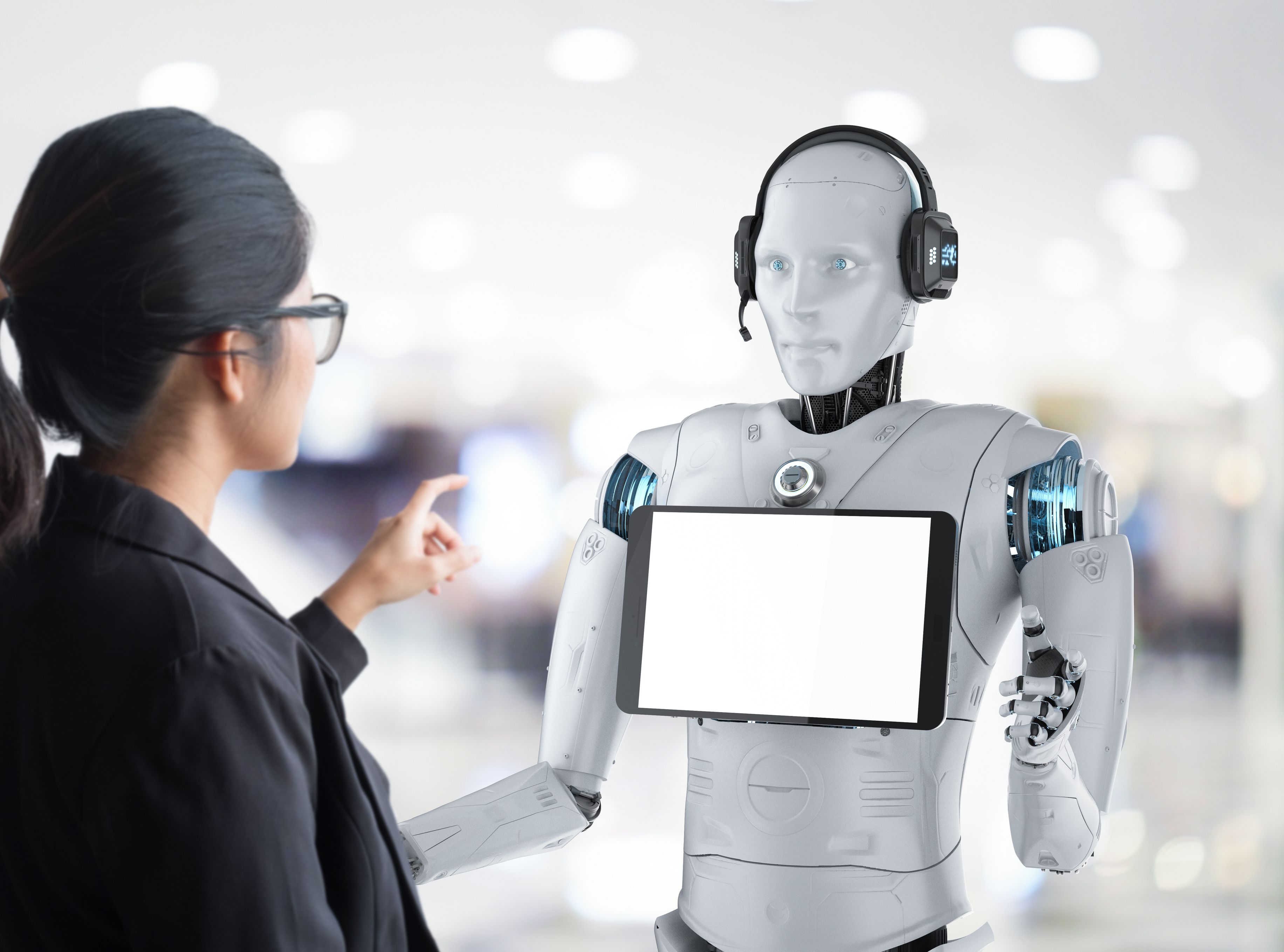 Image 1: Collaboration between workers and conversational robotic technology is the future of AI, and is already being developed today.