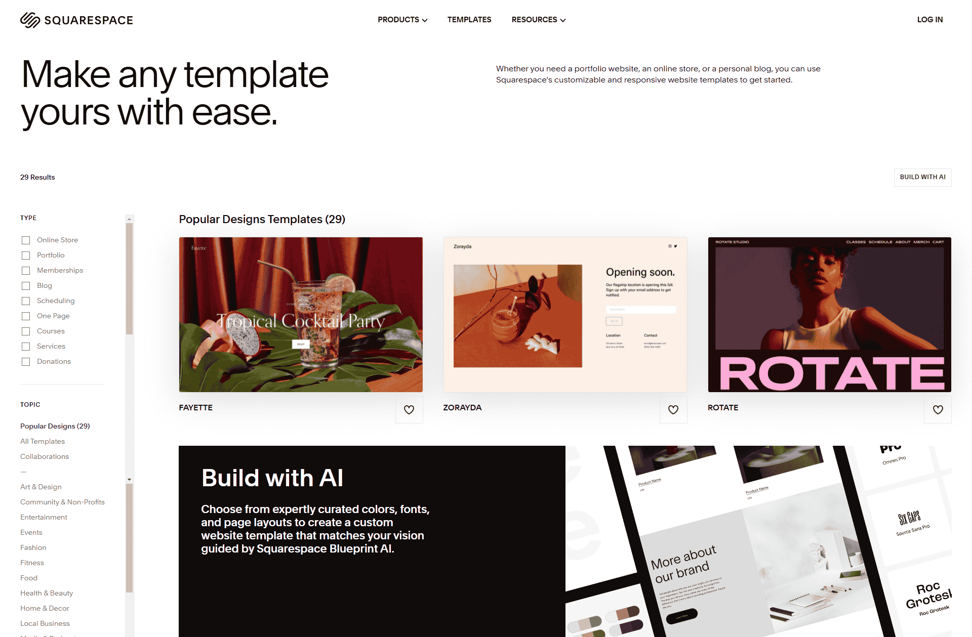 Squarespace templates