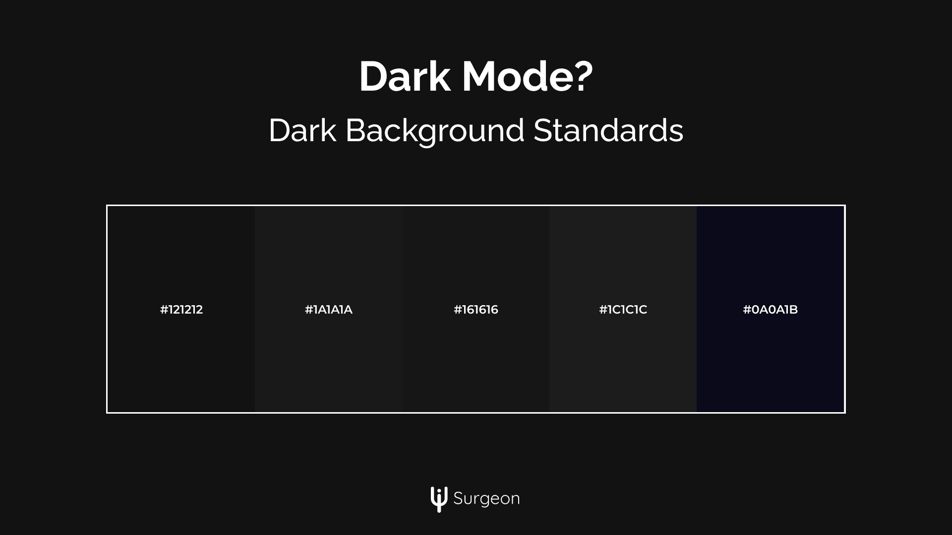 Background Color Standards - Dark mode