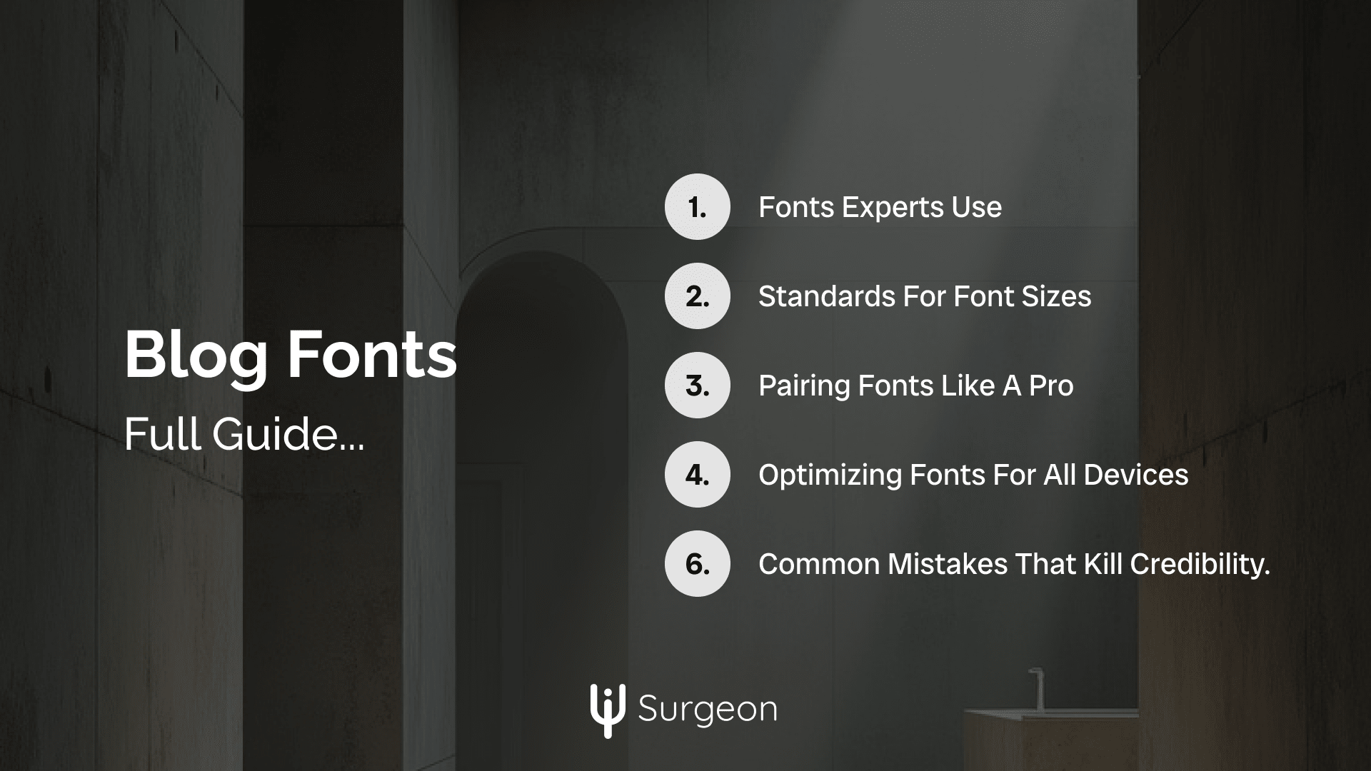 An Infographic Showing Key Factors For Blog Fonts