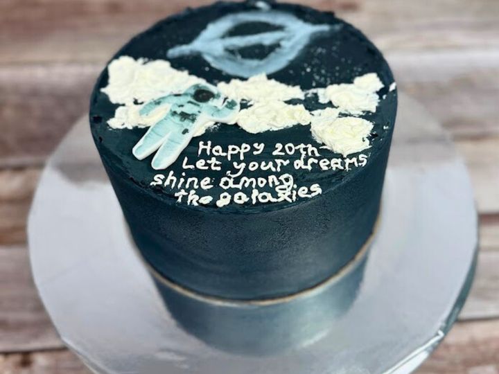 Close crop of a berry celebration cake suitable for Wakefield delivery