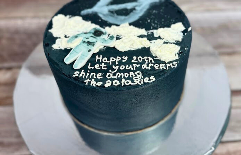 Close crop of a berry celebration cake suitable for Wakefield delivery