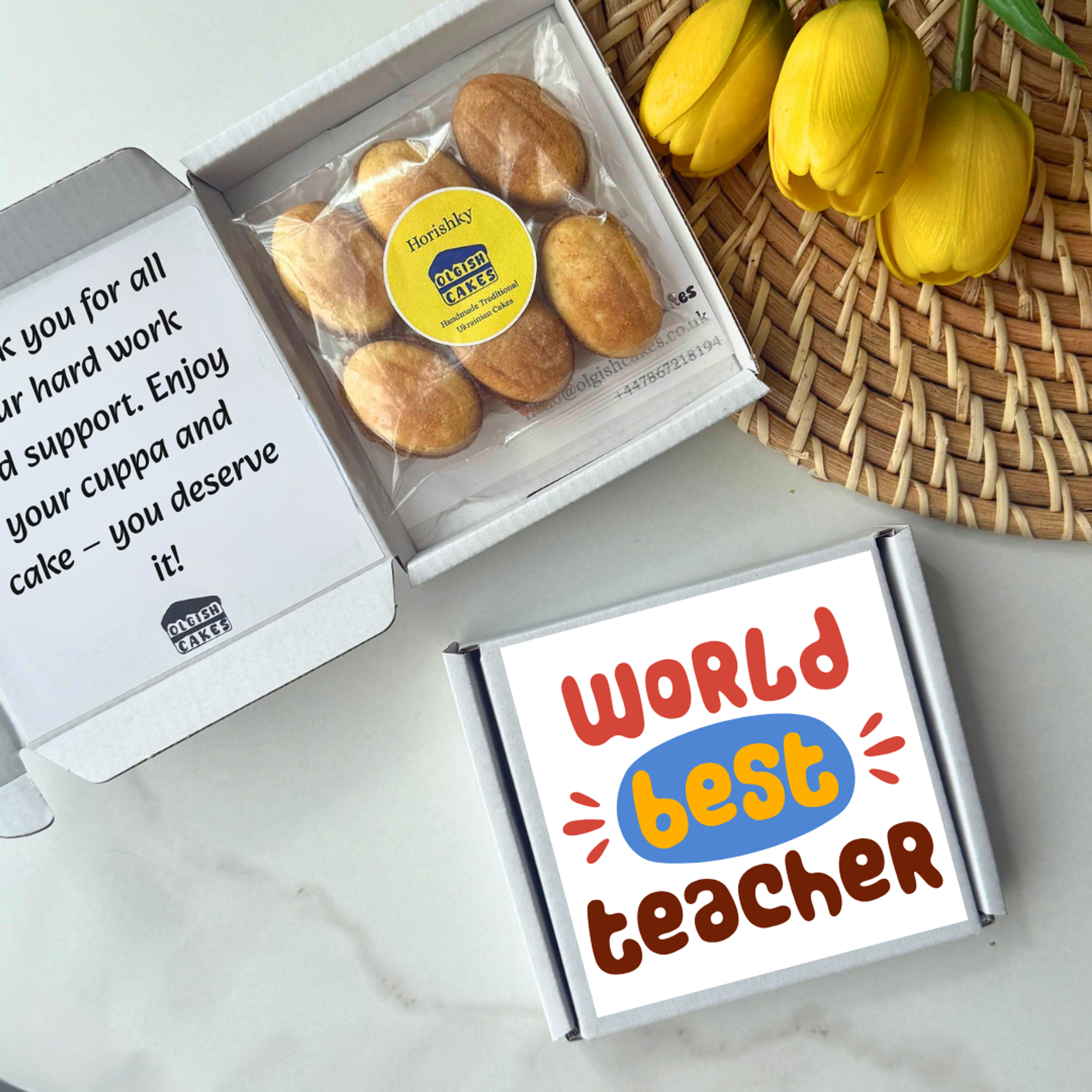 Best teacher gift with three Horishky biscuit gift boxes