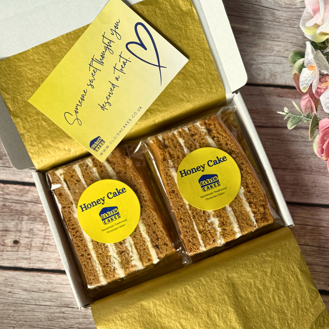 two slices of honey cake (medovik) 