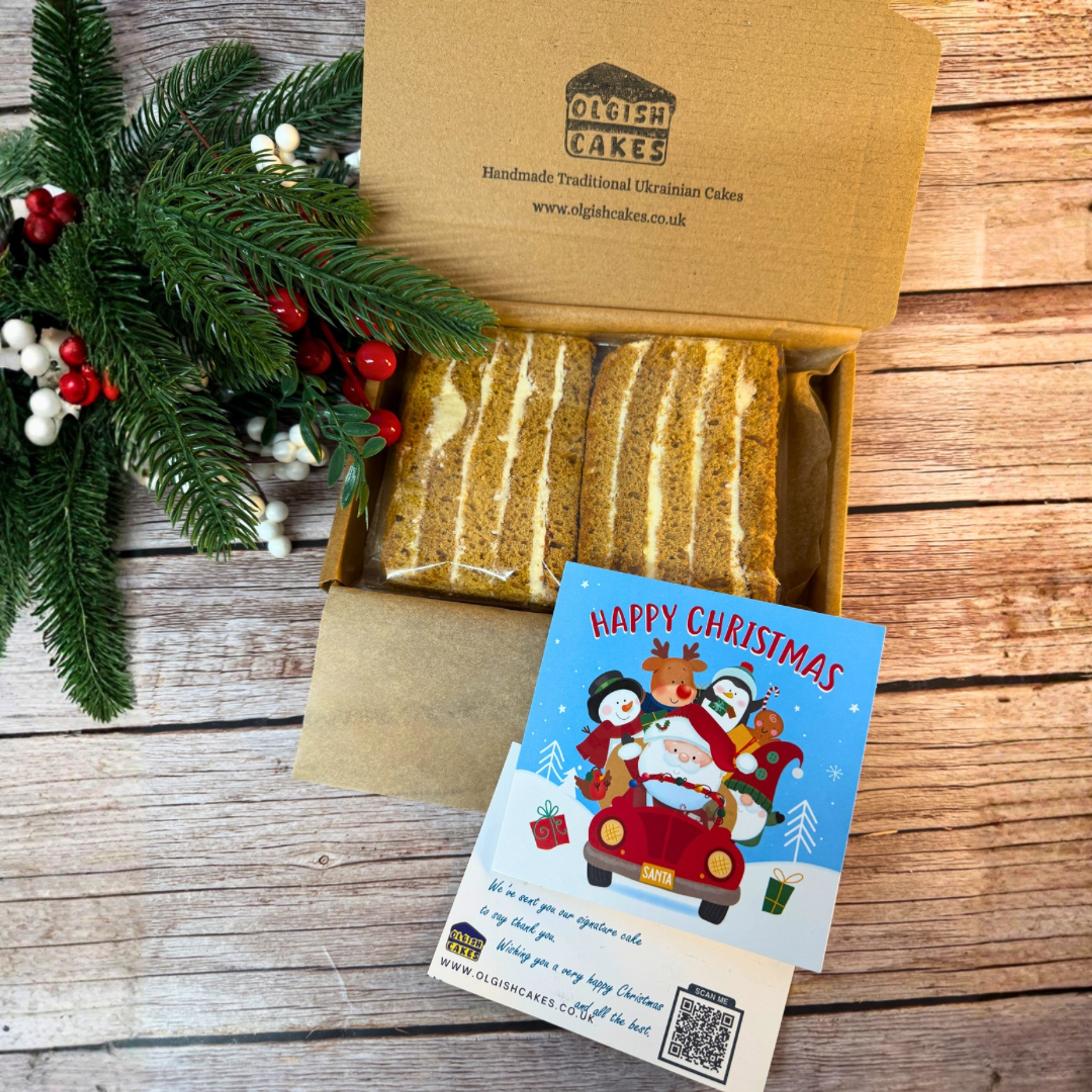 Xmas Gift Boxes – Cake with Card by Olgish Cakes