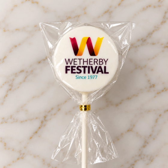 Branded cake pops with company logo for corporate events