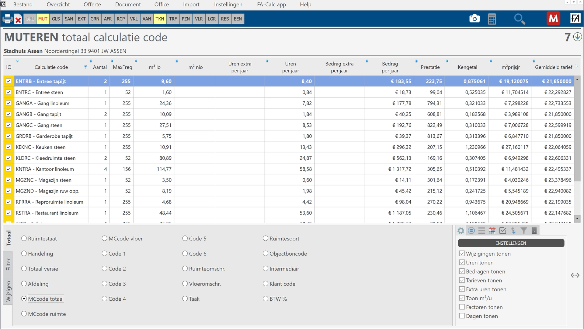 Geavanceerde calculatie