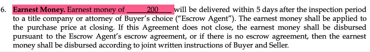 Earnest Money - Wholesaler has no real skin in the game and virtually no risk