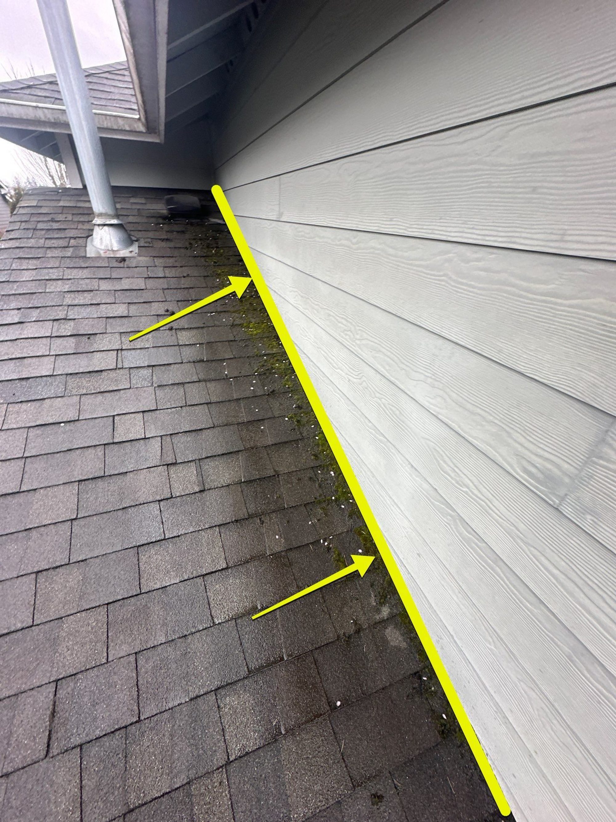 Close-up of Storm Grey asphalt shingle roof finish in Mill Creek, WA