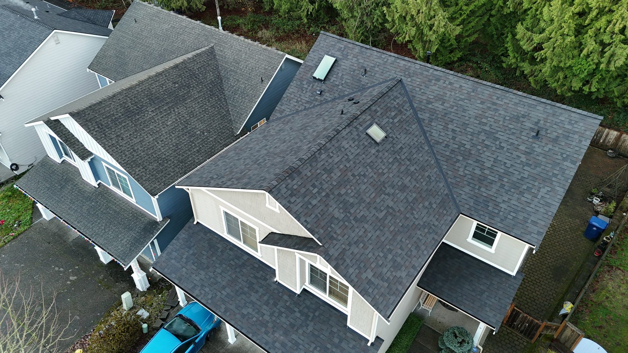 Amor Roofing Black Oak asphalt roof in Snohomish, aerial roof 03