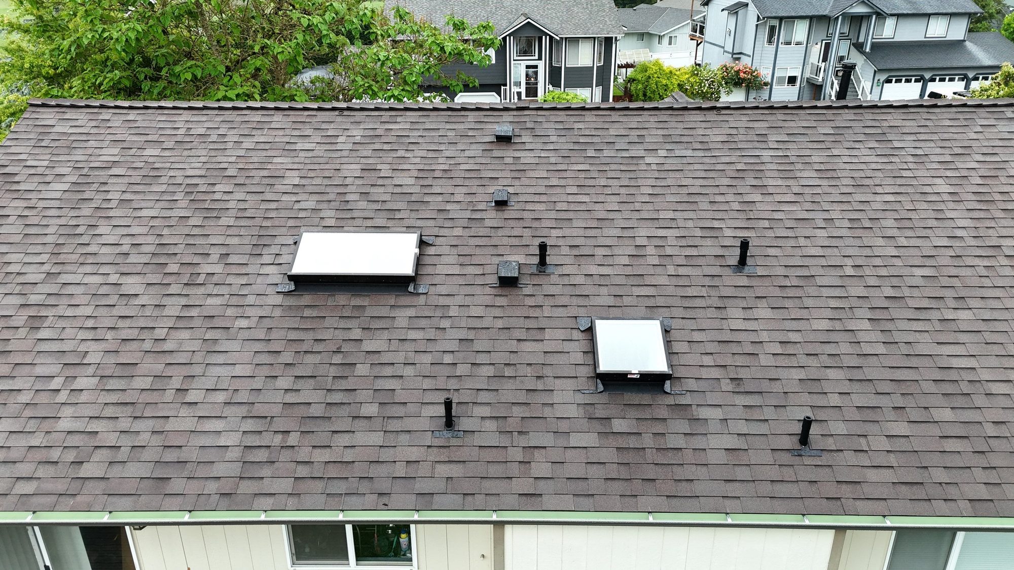 Amor Roofing Heather asphalt roof in Snohomish, aerial roof 02