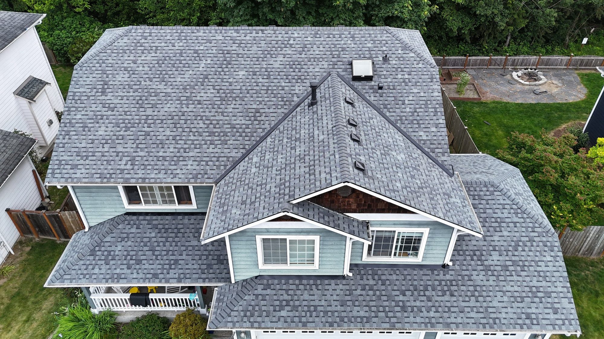 Amor Roofing Pewter Gray asphalt roof in Marysville, aerial roof 02