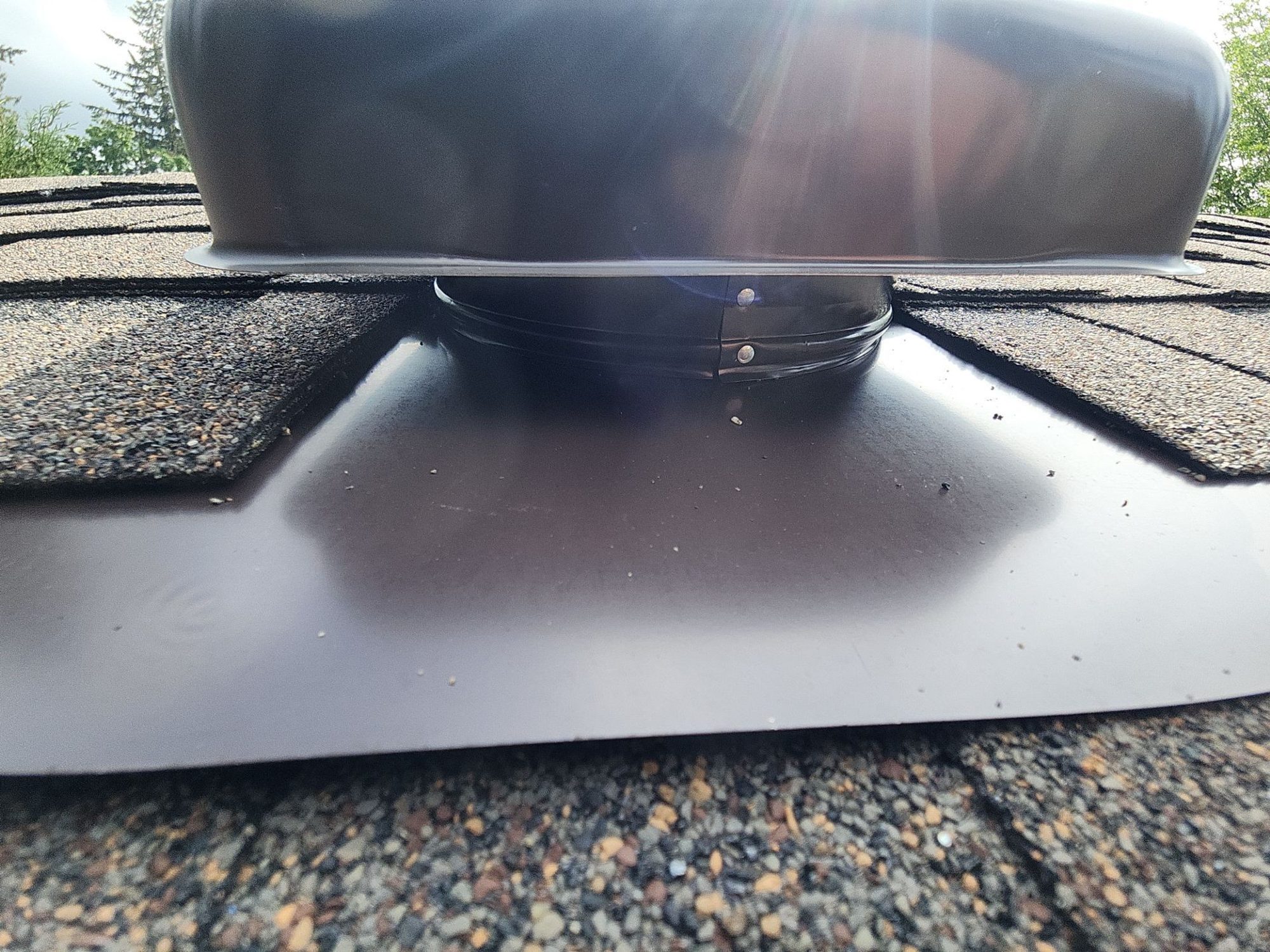 Roof vent detail on the Pabco Oakwood asphalt shingle roof, Lynnwood, WA