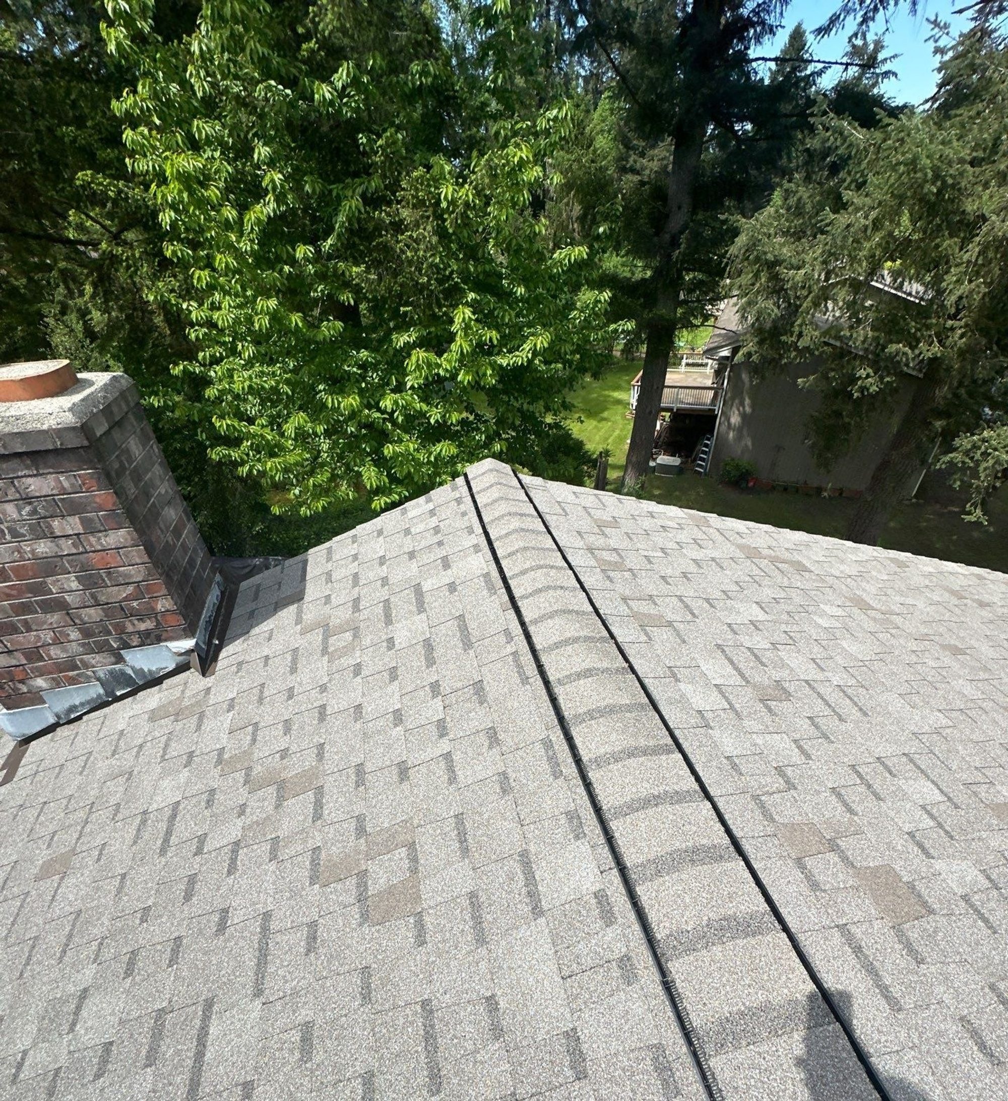 Finished Pabco Premier Weathered Wood asphalt shingle roof, Woodinville, WA