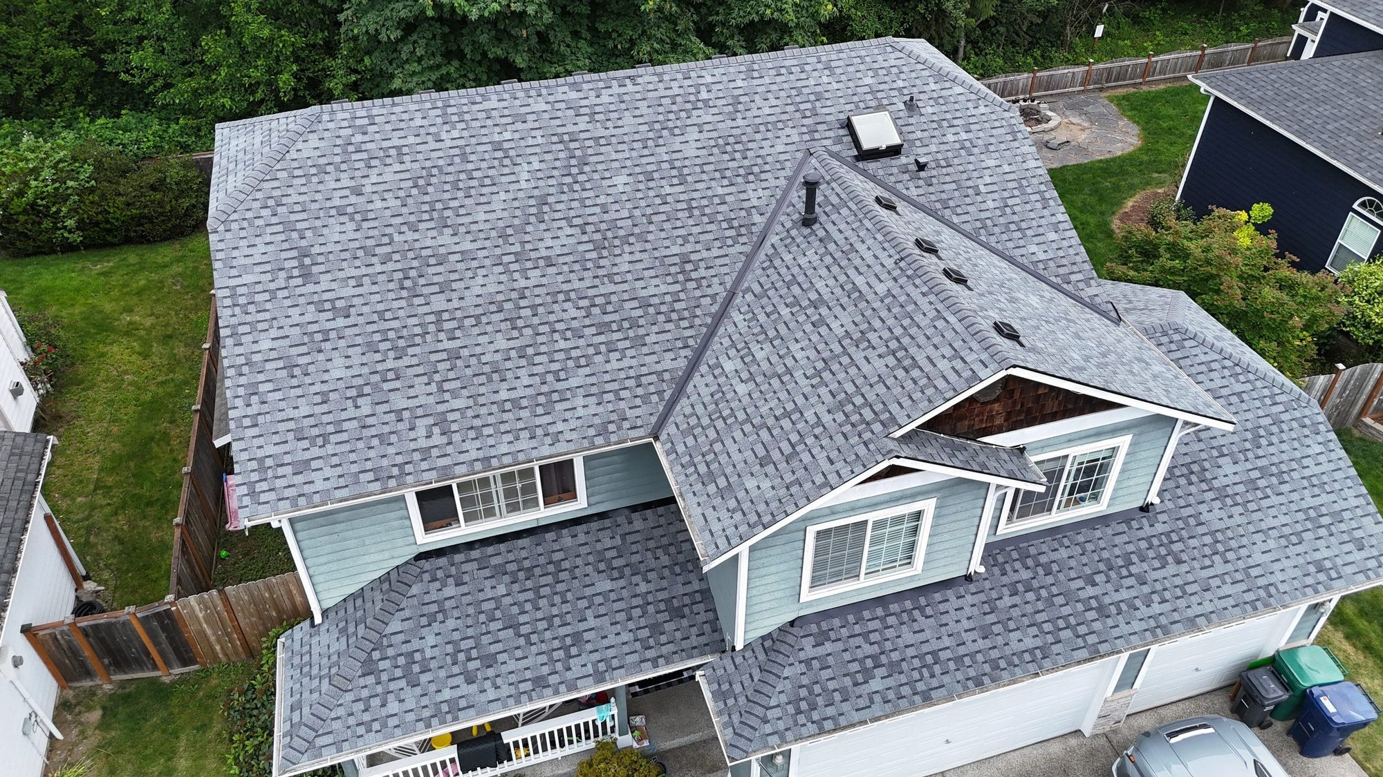 Amor Roofing Pewter Gray asphalt roof in Marysville, aerial roof 03