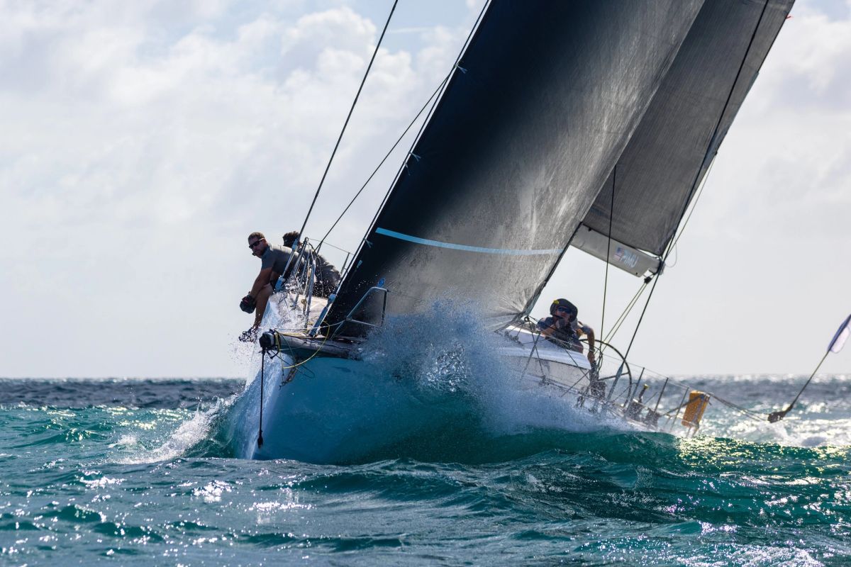 Spray off the bow