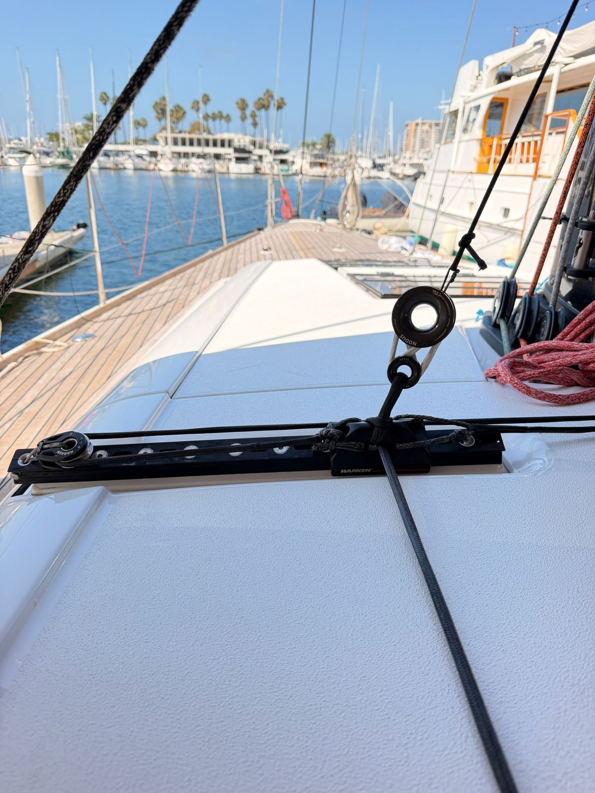 Side deck with refit padeyes and leads