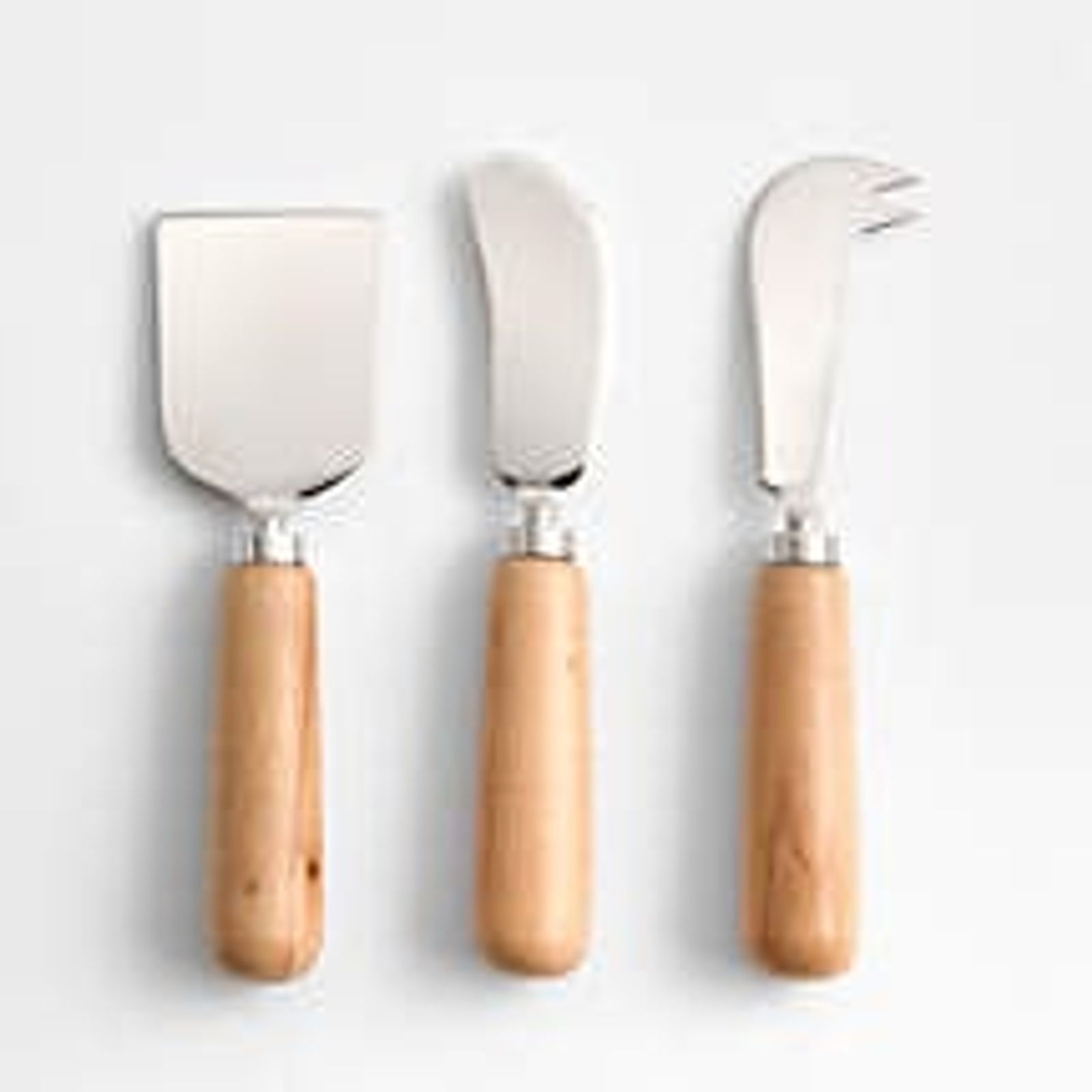 Wood-handle cheese knife set