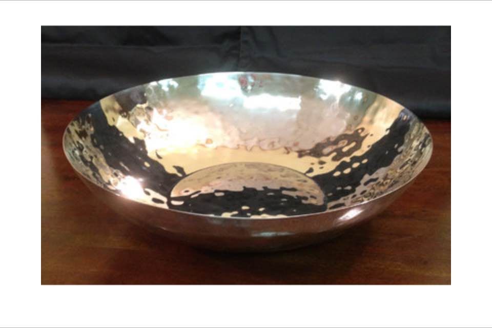 Hammered copper serving bowl
