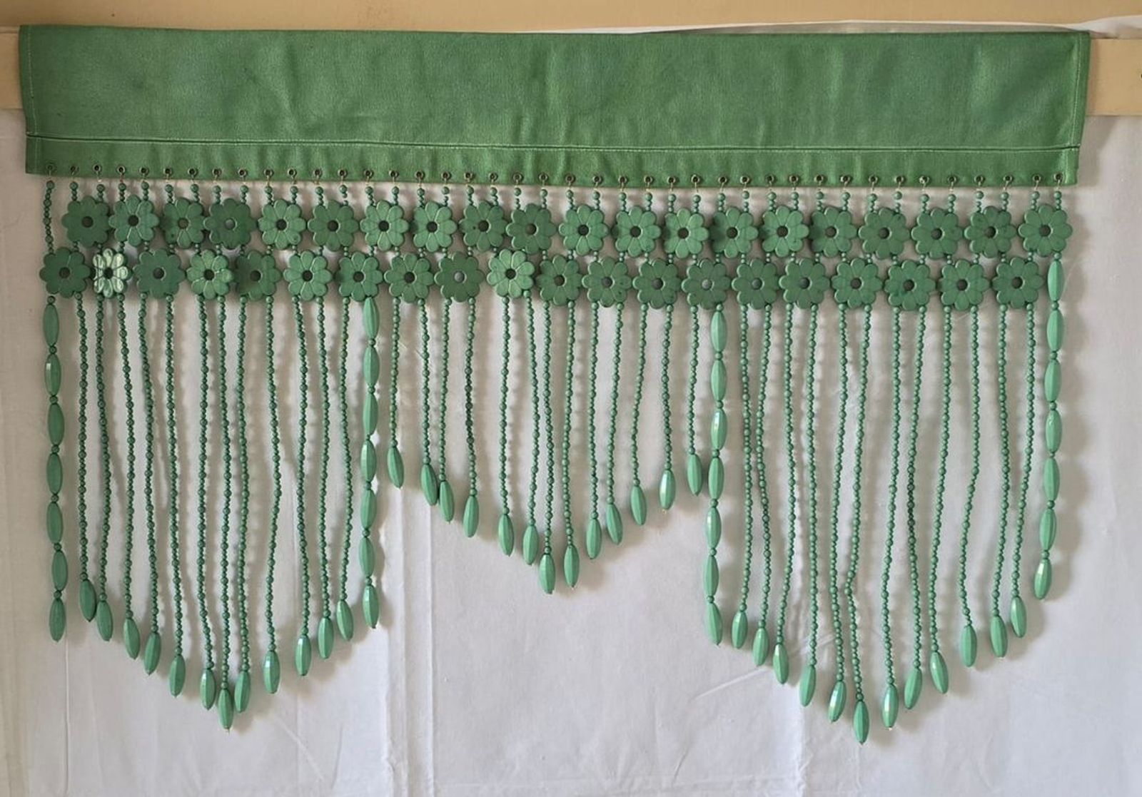 Hand-strung beaded doorway curtain