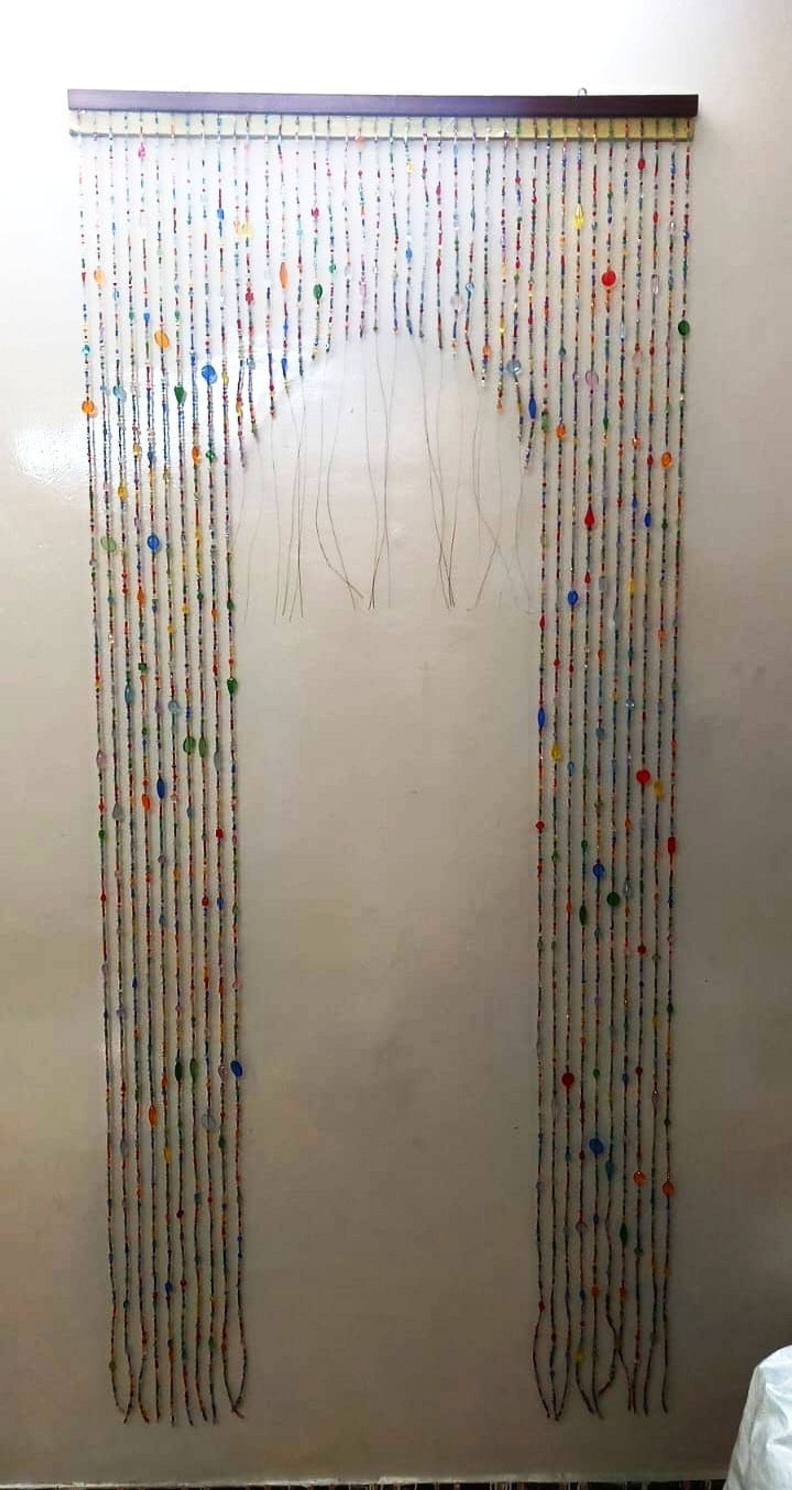 Fine hand-strung beaded doorway curtain