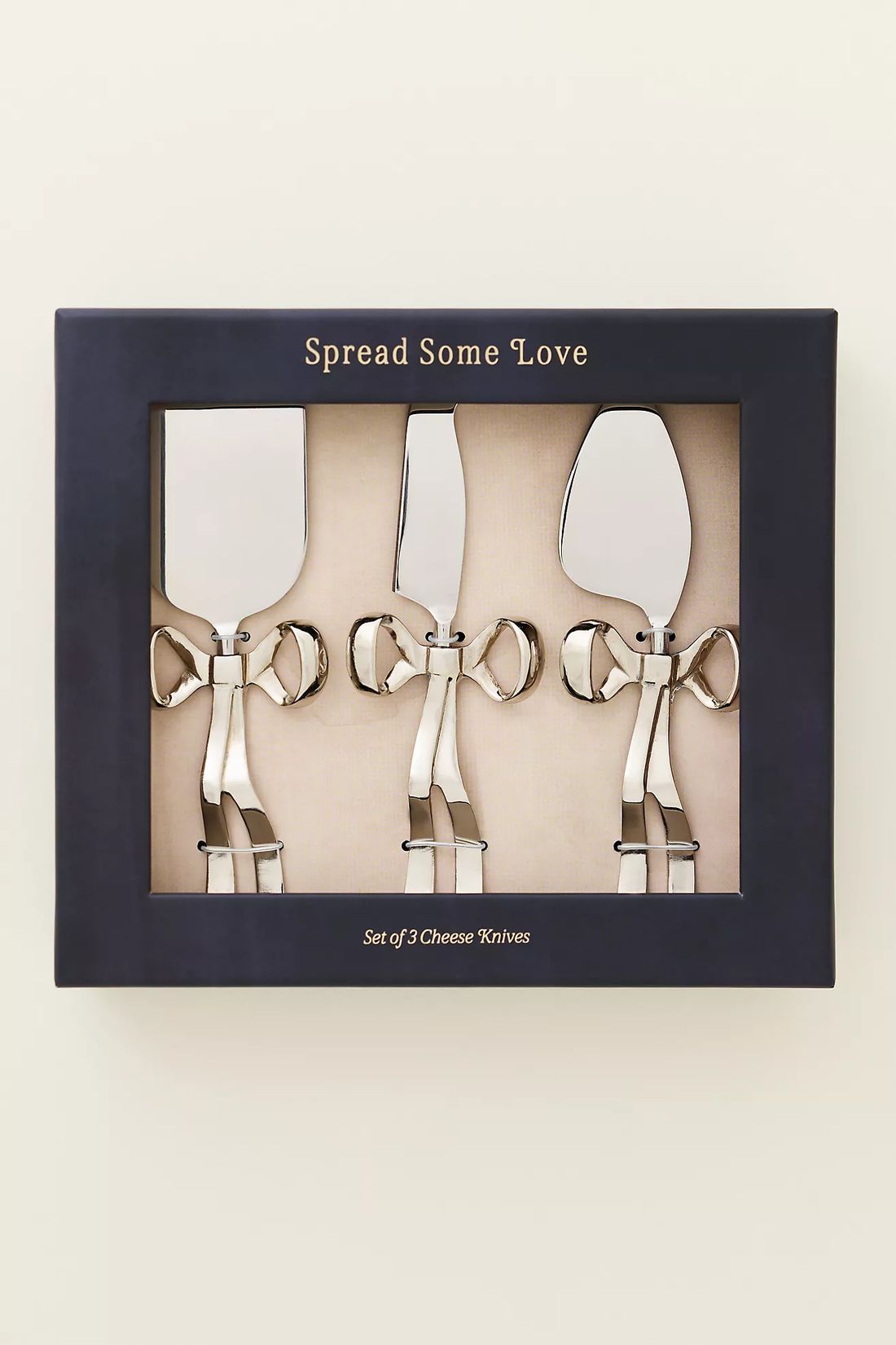 Boxed gift set of cheese knives ready for direct-to-consumer shipping