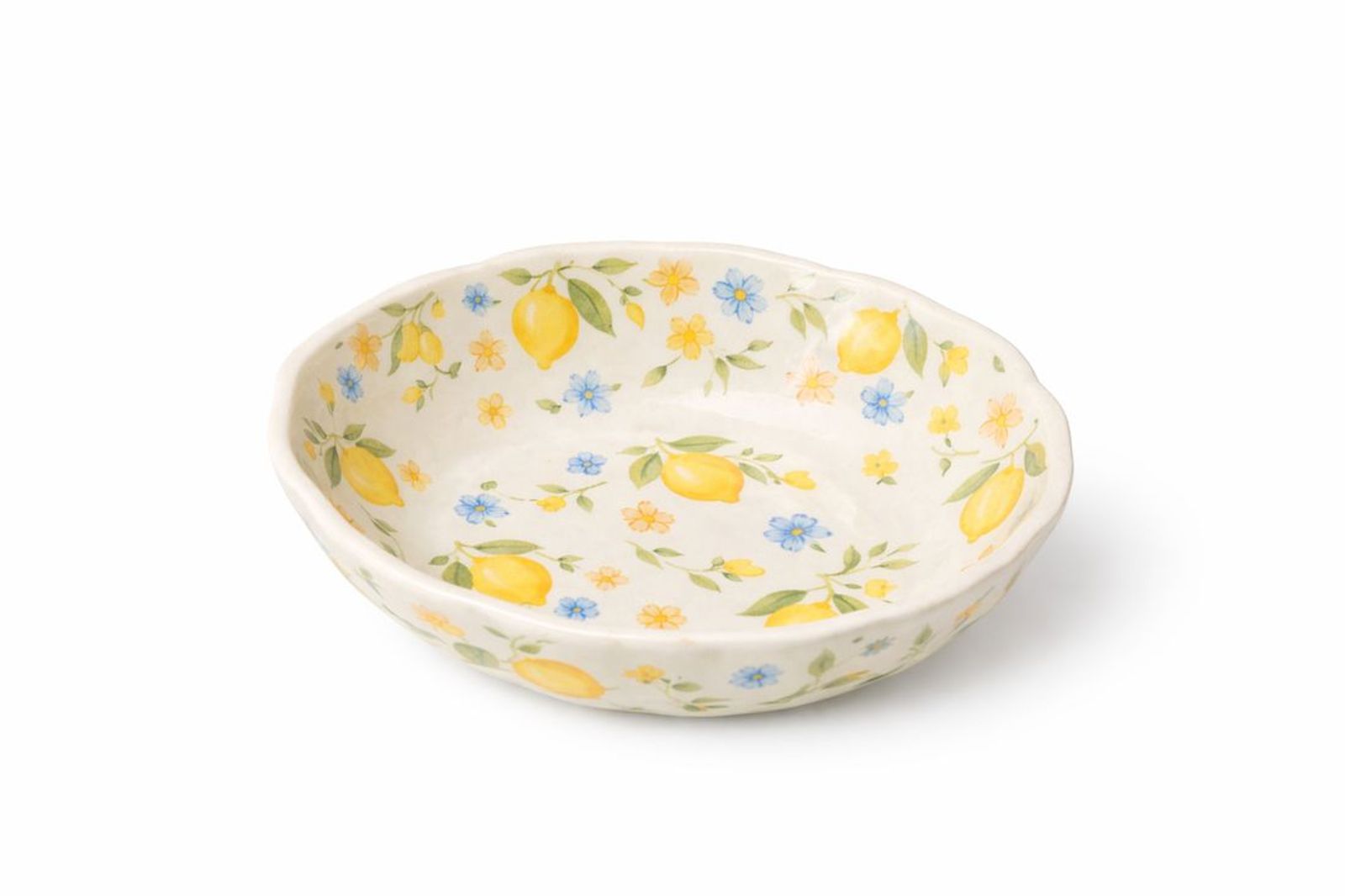 Lemon-print ceramic bowl
