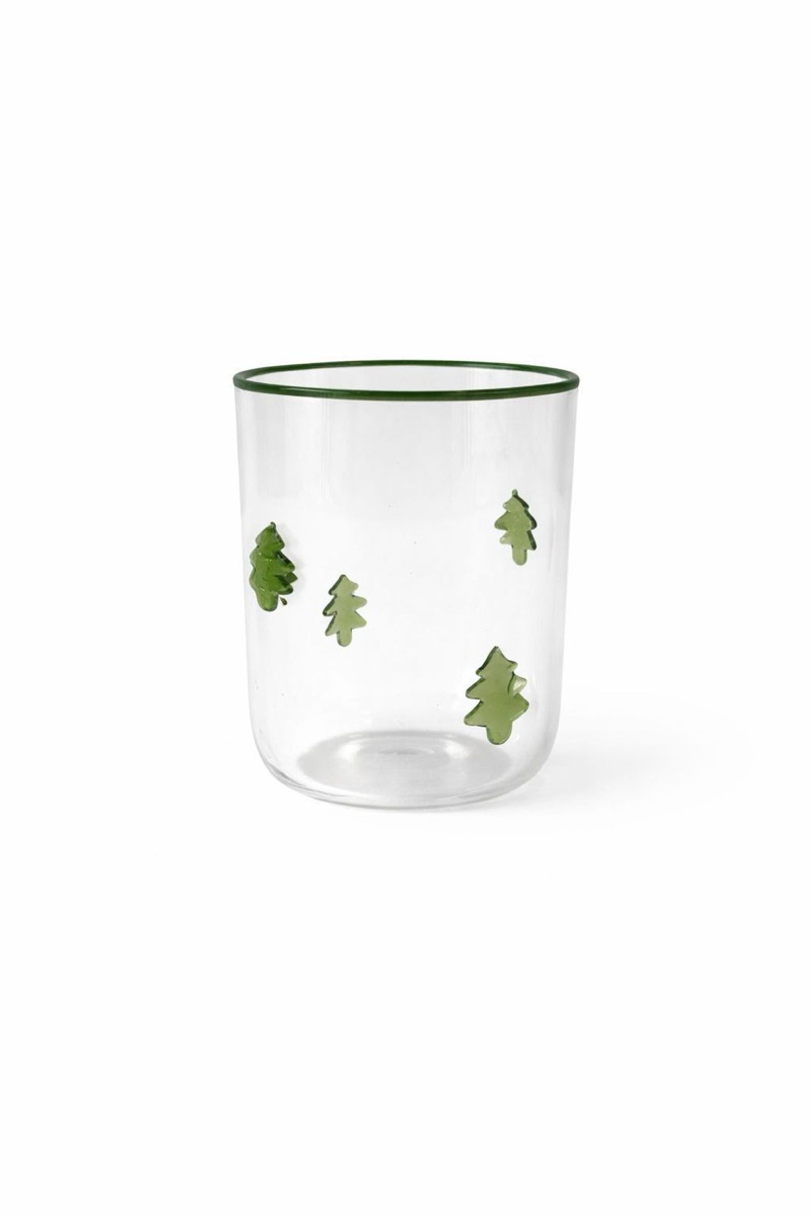Pink double-wall borosilicate glasses with candy-cane, heart and holly motifs