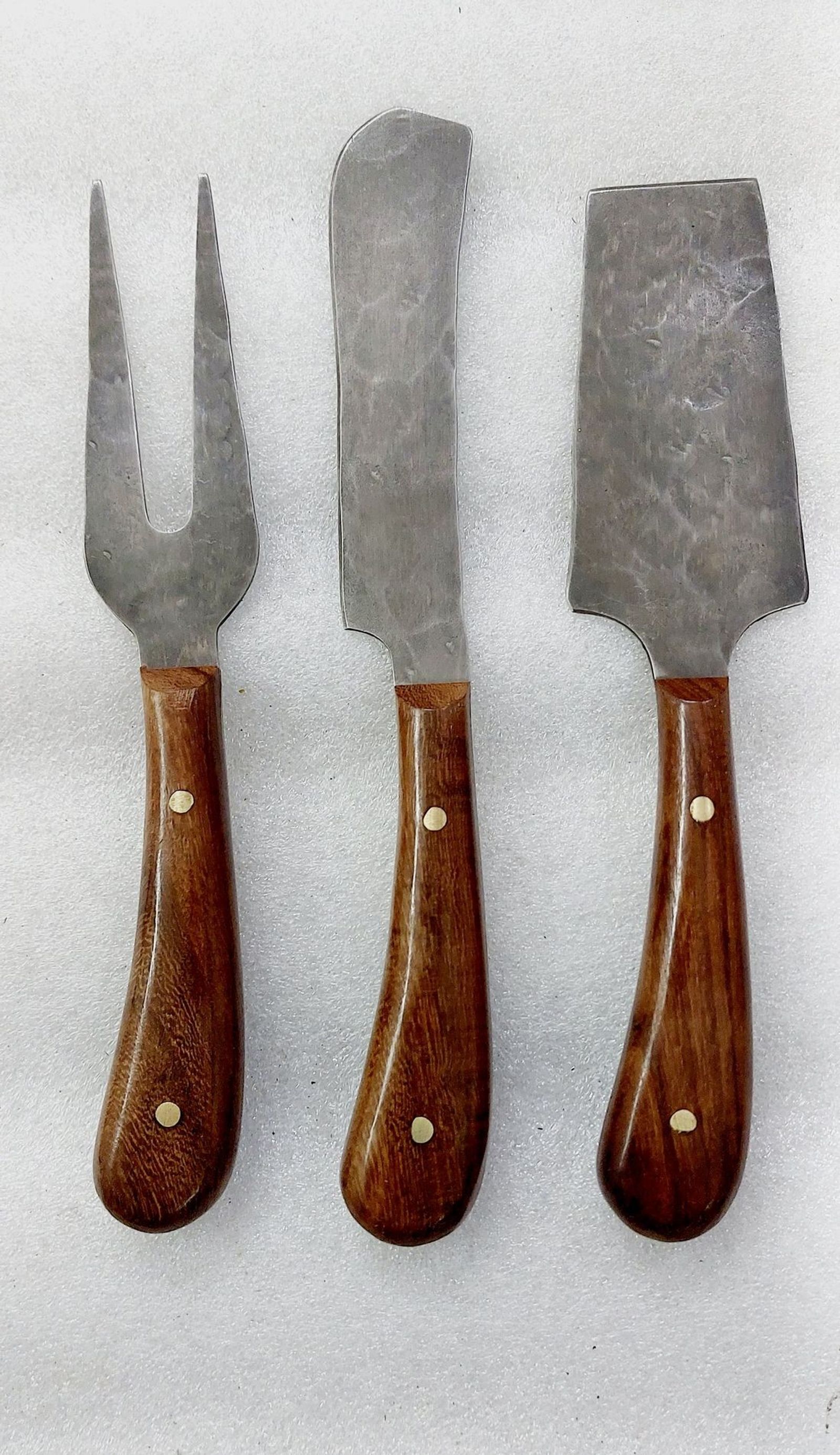 Three-piece rosewood-handle cheese knife set