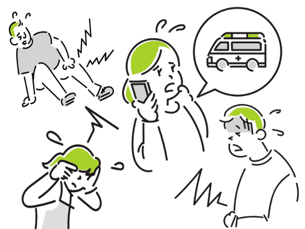 救急の現場で対応が追いついていないイメージのイラスト