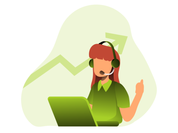 会話するオペレーターのイラスト