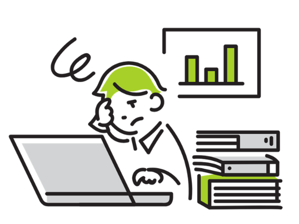 業務に悩む人のイラスト