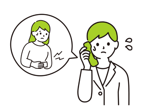 通報者と電話で話する女性のイラスト
