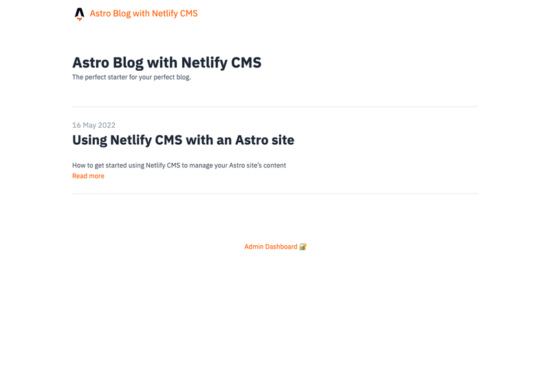 Image for Astro Blog Starter with Netlify CMS on template0.com Image for Astro Blog Starter with Netlify CMS on template0.com