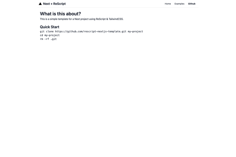 Image for ReScript NextJS Starter on template0.com